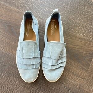 TOMS Light Blue Suede Loafers